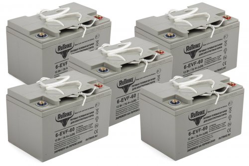 Комплект тяговых аккумуляторов RuTrike 6-EVF-60 (60V60A/H C3)